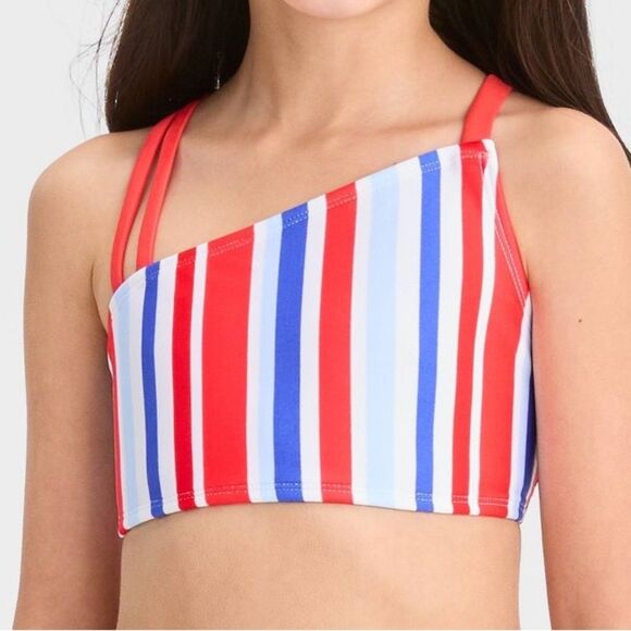 Girls' 2Pc Multi Striped Bikini Set XS 4/5 Cat & Jack - Picture 2 of 4